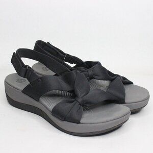 Share CLARKS CloudSteppers Arla Black Comfort Soft Sling Back Sandal Sz 9